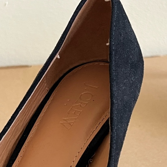 J.Crew Womens Black Shoes 7 Abelle Micro Suede CapToe Pumps Heels Career Office - Picture 7 of 16